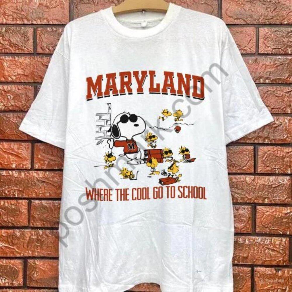 Maryland Terrapins Snopy University Where The Cool Go To School Shirt